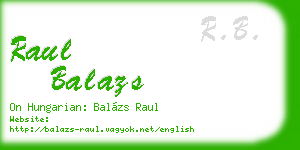 raul balazs business card