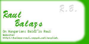 raul balazs business card